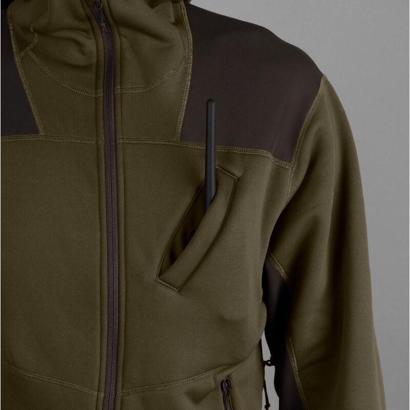 Härkila Felpa con cappuccio in pile Deer Stalker , verde salice/marrone ombra taglia L