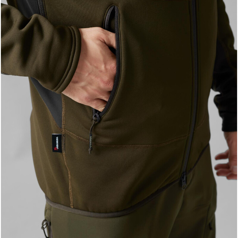 Härkila Felpa con cappuccio in pile Deer Stalker , verde salice/marrone ombra taglia L