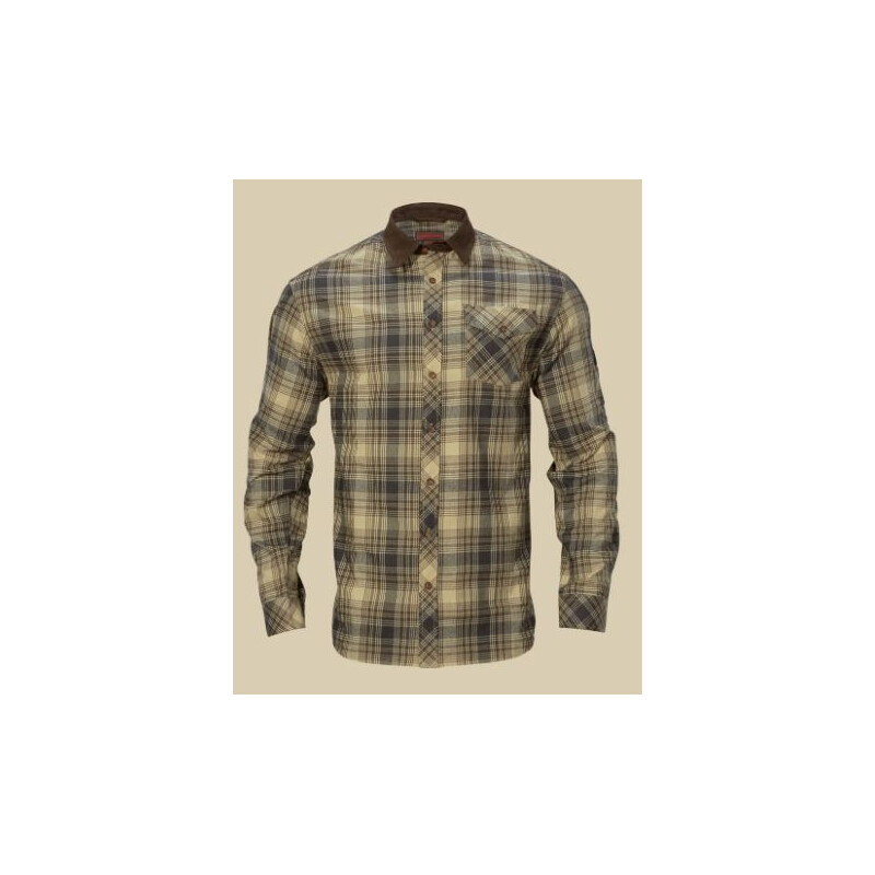 Härkila Camicia Driven Hunt, fantasia a quadri teck chiaro, taglia L