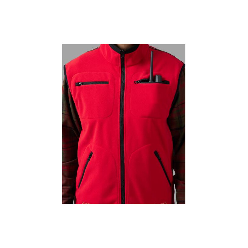 Härkila Gilet in pile Kamko, marrone/rosso taglia XL