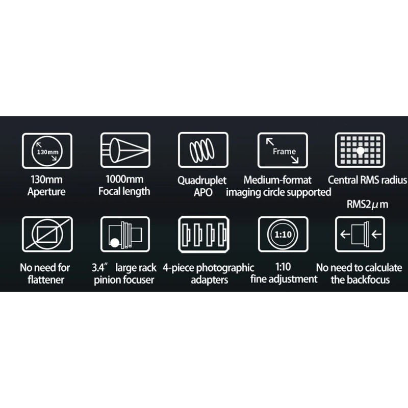 ZWO Rifrattore Apocromatico AP 130/1000 FF130
