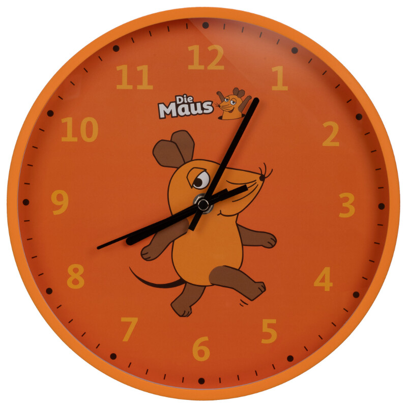 DieMaus Orologio da parete per bambini arancione