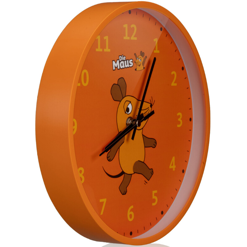 DieMaus Orologio da parete per bambini arancione