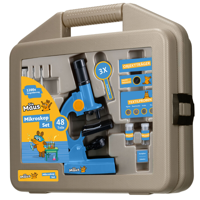 DieMaus Set per microscopio per bambini con custodia