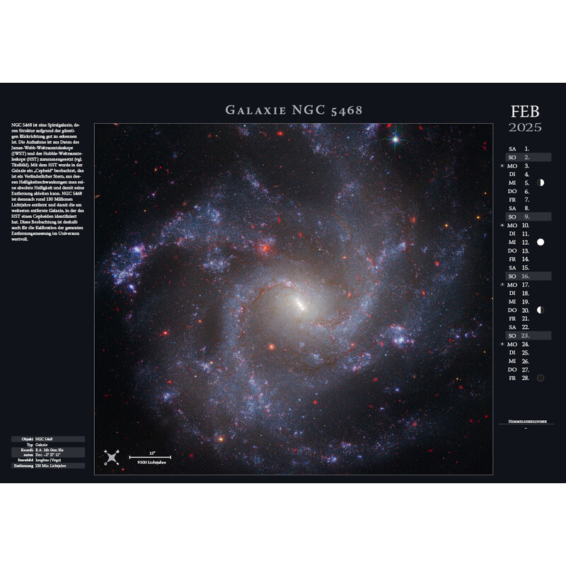 Astronomie-Verlag Calendario Weltraum-Kalender 2025