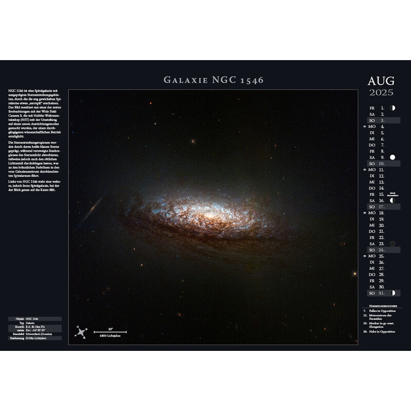 Astronomie-Verlag Calendario Weltraum-Kalender 2025