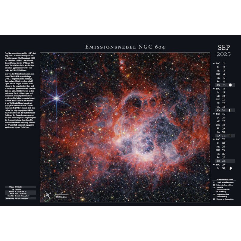 Astronomie-Verlag Calendario Weltraum-Kalender 2025