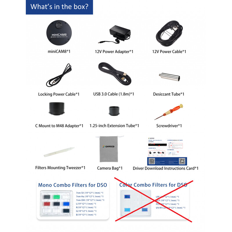 QHY Fotocamera miniCam8 Mono Combo EVO