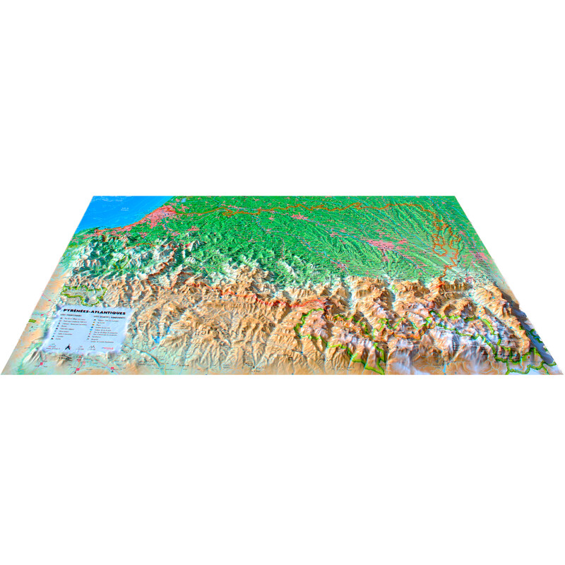 3Dmap Mappa Regionale Pyrénées-Atlantiques (61cm x 41cm)
