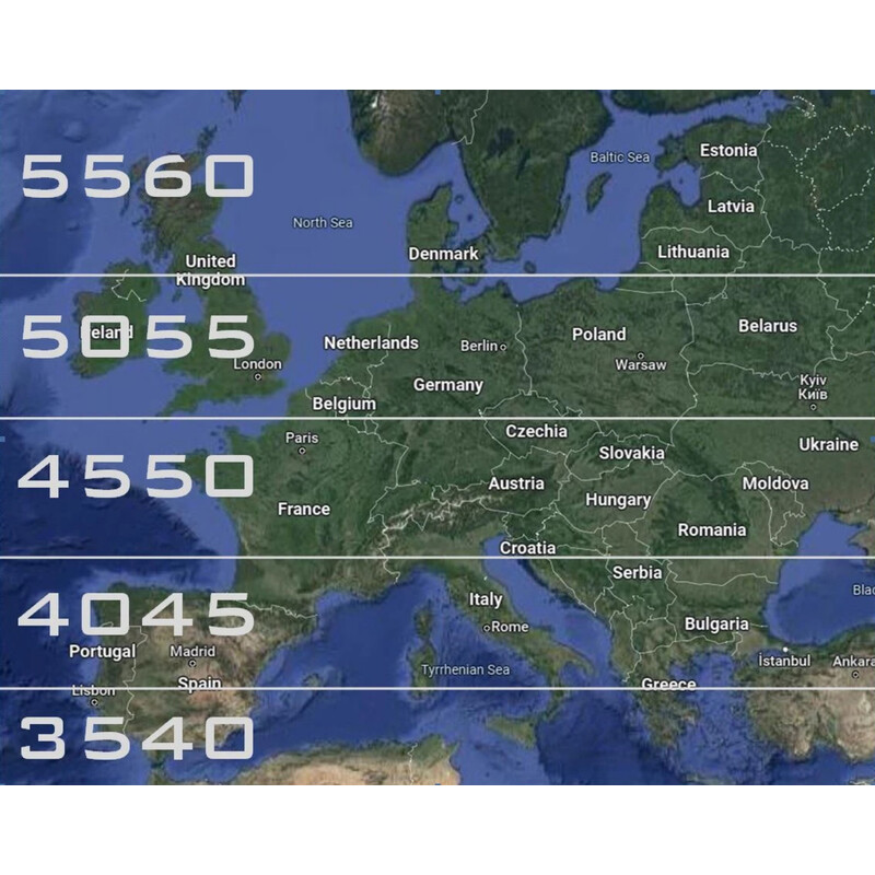 TMS-ASTRO Testa equatoriale Piattaforma EQ visiva 50°-55°