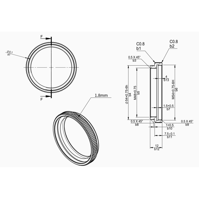 ZWO Prolunga 7,5 mm M54