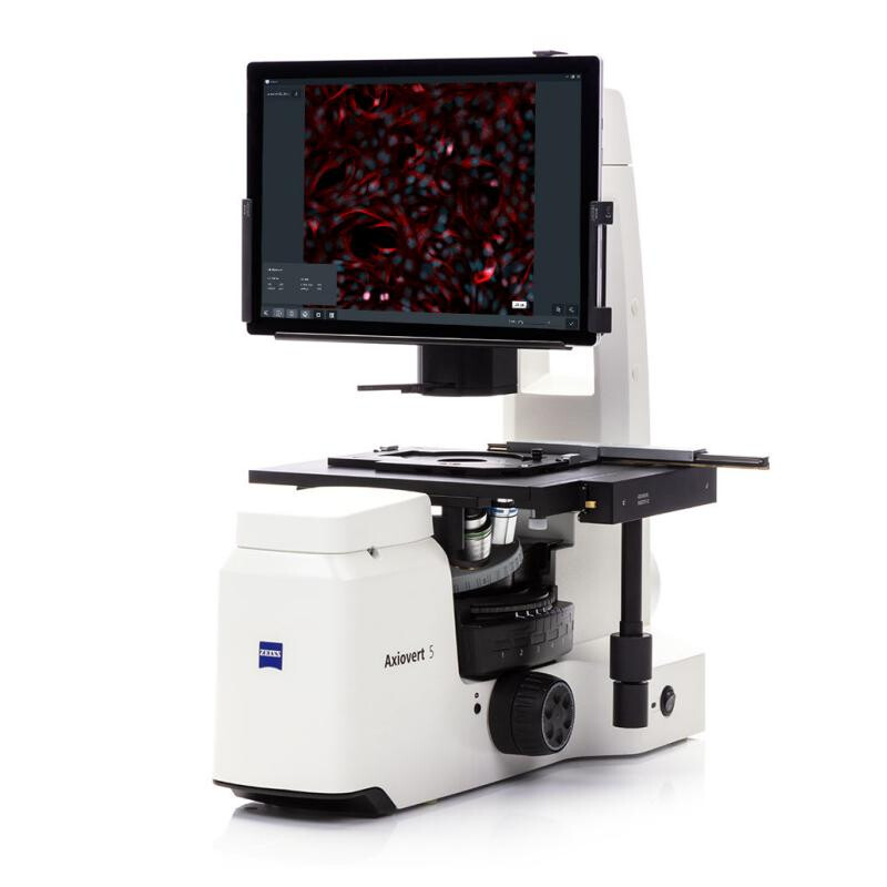 ZEISS Microscopio Axiovert 5 Digital, PH, FL, 50-400x, Ph1, 0.4 NA, LED, 5 MP, mono