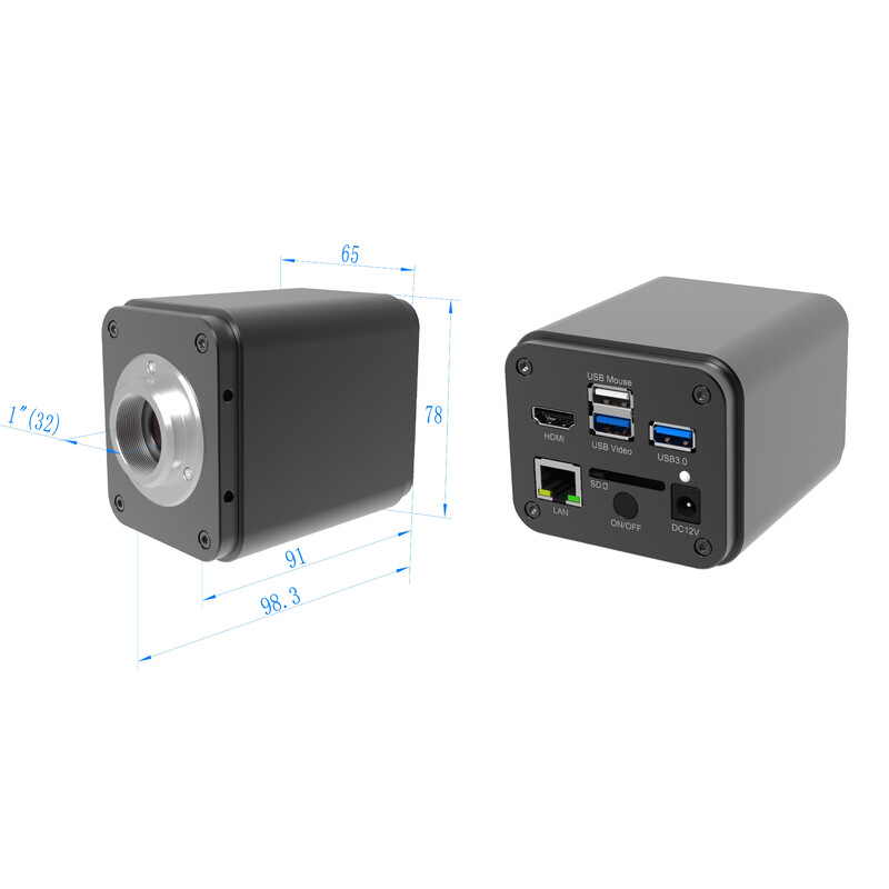 ToupTek Fotocamera ToupCam X8CAM4K 16MPA, a colori, CMOS, 1/1,1", 2,4 µm, 60 fps, 16 MP, HDMI/LAN/USB
