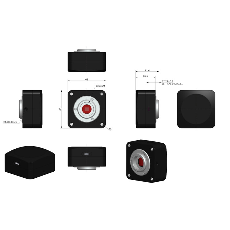 ToupTek Fotocamera ToupCam E10ISPM 20000KPA, color, CMOS, 1/1.1", 3.3µm, 24-120 fps, 20 MP, USB 3.2