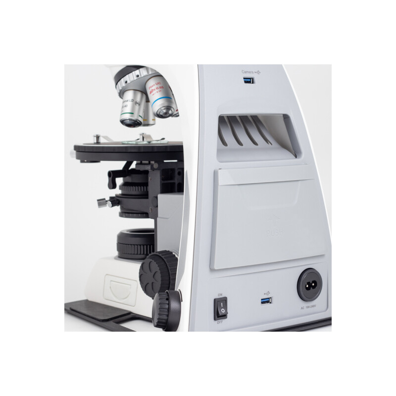 Motic Microscopio Panthera TEC POL Epi, trino, infinity, plan, achro, 50x-400x, 10x/20 mm, alogeno/LED