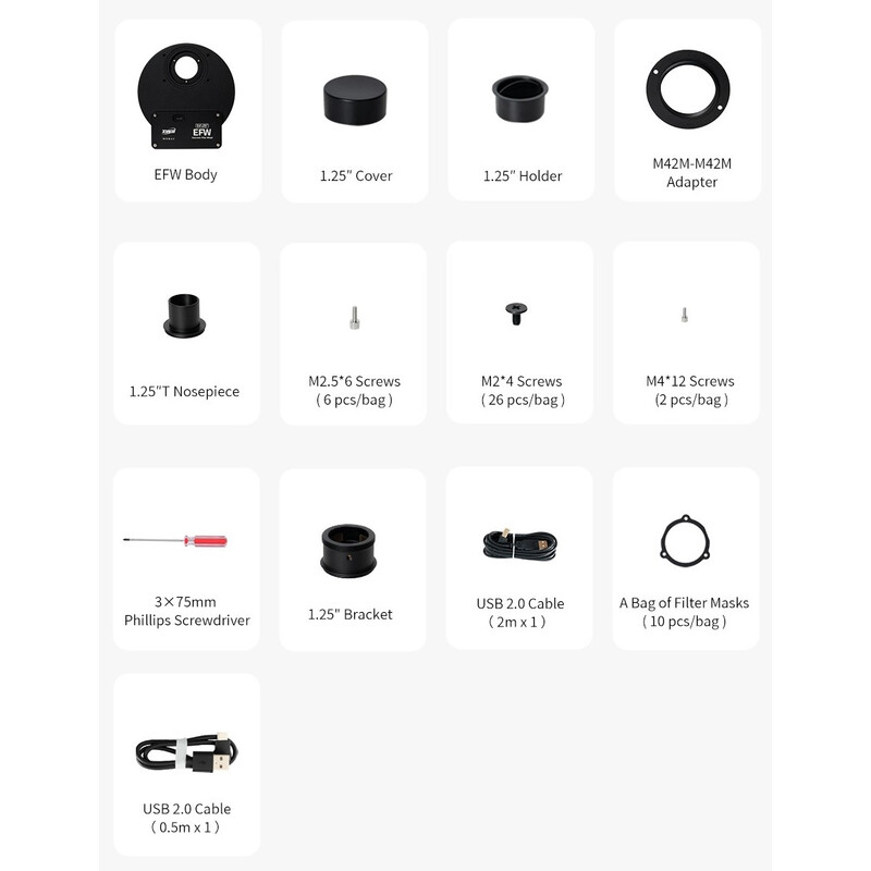 ZWO Ruota portafiltri EFW 5x 1,25"