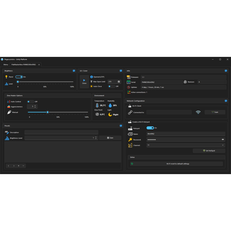 PegasusAstro maschera flat field FlatMaster 120 Neo