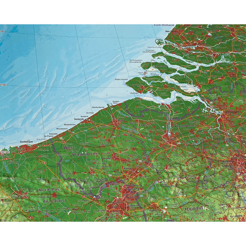 Georelief Mappa Regionale Benelux (57 x 77 cm)