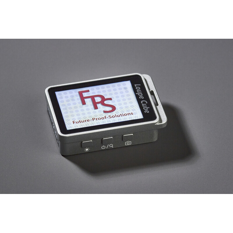 FPS Lente d`Ingrandimento Magic Loupe Cube elektronische Lupe – kompakt, 7x bis 19x Zoom, UV-Licht & 2,4" Display, inkl. SD-Karte