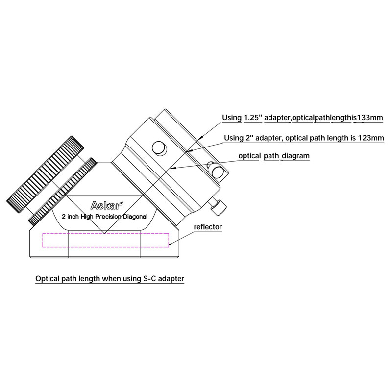 Askar Specchio diagonale 90° 2"