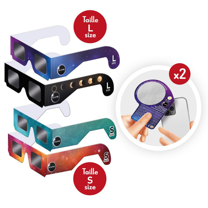 Buki Occhiali per eclissi solare Sonnenfinsternis-Brille Family Pack