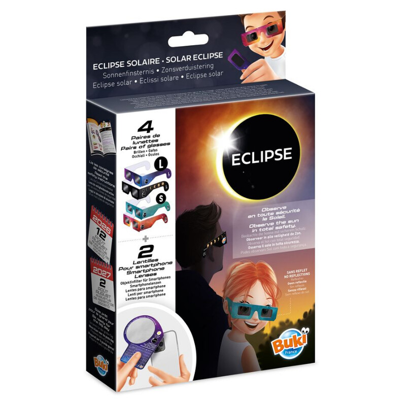 Buki Occhiali per eclissi solare Sonnenfinsternis-Brille Family Pack