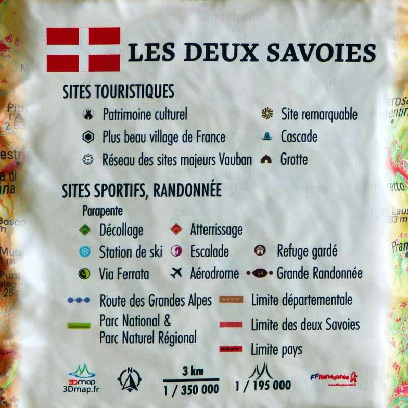 3Dmap Mappa Regionale Les deux Savoies (61 x 41 cm)