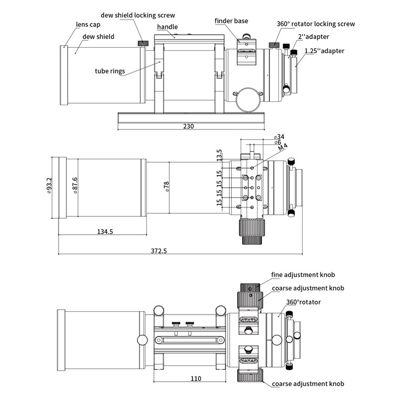 ZWO Rifrattore Apocromatico AP 70/490 FF70 AM3N+PE160+TC40