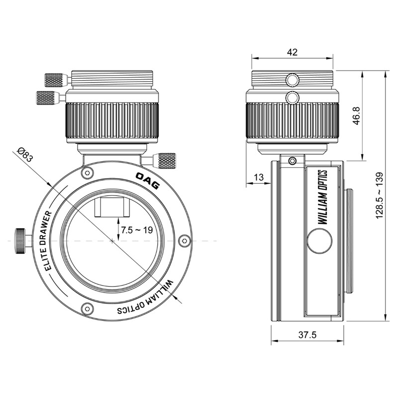 William Optics Guida fuori asse Elite Drawer OAG di